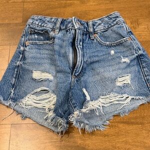 Dynamite Frayed Blue Jean Shorts